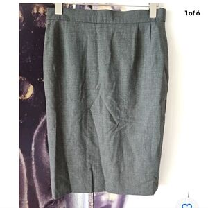 Escada Margaretha Ley Womens Wool Straight‎ Knee Length Pencil Skirt Gray 38